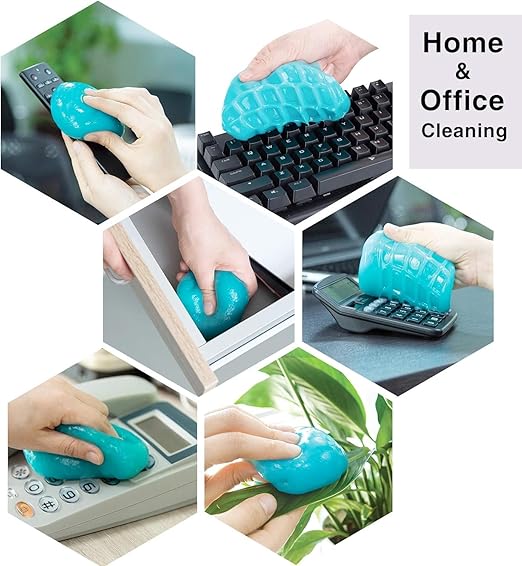 Interior Car Cleaning Gel, 2-Pack Keyboard Cleaning Gel, Universal Slime Cleaner, Dust Removal for Laptops, Printers, Cameras, and Remote Controls.(Blue + Red)