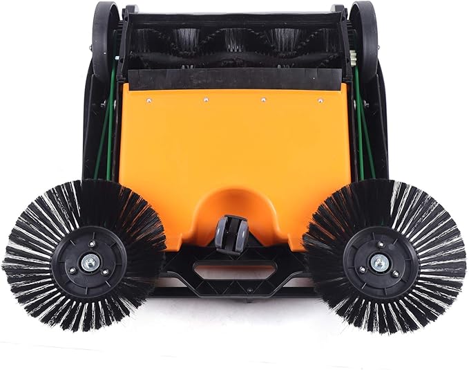 26" Industrial Hand-Push Sweeper Cleaner,Foldable Walk-Behind Floor Sweeping Machine for Clean up Garden Pavement Street (US Stock)
