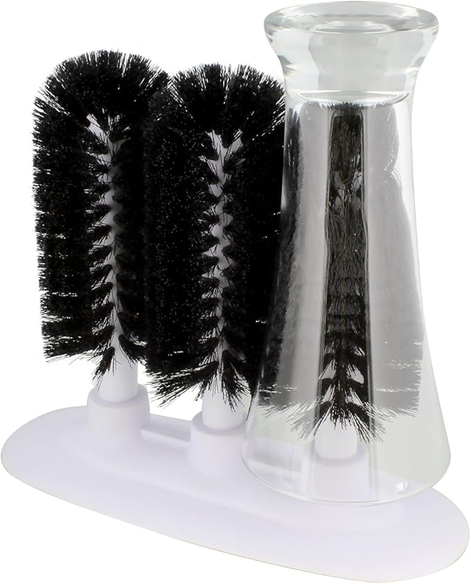 3 Brush Glass Washer Triple Glass Rinser, Cup Washer Brush