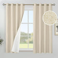 YoungsTex 45 Inches Long Linen 100% Blackout Curtains, Short Thermal Insulated Drapes with Grommet Room Darkening for Living Room Bedroom Window, 2 Panels, 52 X 45 Inch