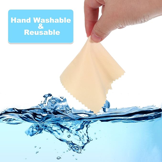 PATIKIL Eyeglass Microfiber Cleaning Cloth 7"x6", 50 Pack Glasses Cleaning Cloth Soft Wipe Screen Cloth for Camera Lens Eyeglasses Screens in Individual Vinyl Pouch, Green