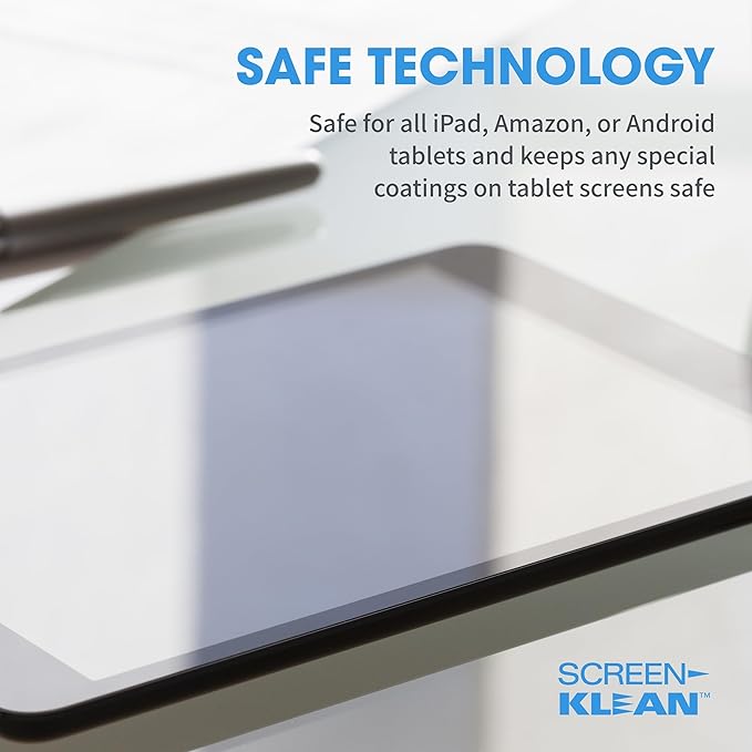 CarbonKlean ScreenKlean Tablet Screen Cleaner - Compatible with iPad, Android & Amazon Tablet - with Carbon Microfiber Tech-Electroplated Silver-1 Count (Pack of 1)