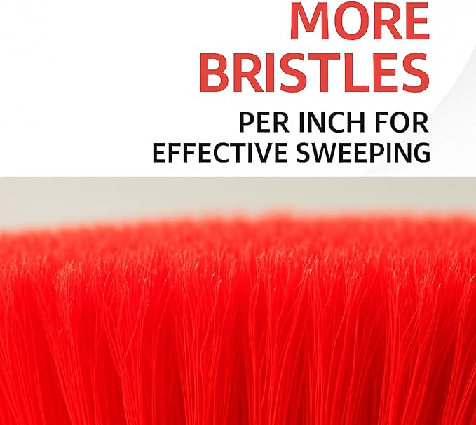 Aria Red Pro Sweep Edition – 13” Wide Sweeping Surface – Heavy-Duty Magnetic Flagged Bristles – Universal Thread – Recycled PP – Deep Indoor/Outdoor Professional Sweeper (RED, ARIA)