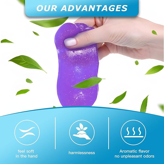 Car Cleaning Gel,Reusable Car Cleaning Putty for Interior Detailing, Car Cleaning Supplies, Auto Detailing Tools, Car Slime for Dust Removal, Car Accessories Interior, Car Cleaning Kit(Purple, 0.8 OZ)