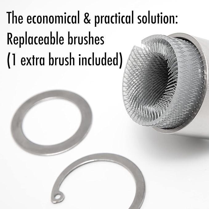3/4" Full-Metal Copper Pipe Cleaner, Tube Cleaning Brush for Drill with Replaceable Brushes, for Professional Plumbers and Industrial Purposes