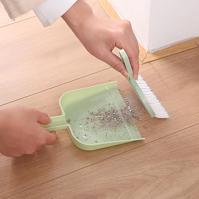 Broom and Dustpan Set, Lightweight Mini Household Small Dustpan and Brush Set with Handle,Portable Compact Handheld Dust Pan for Keyboards Kitchen Pet Table Office Sweeping Camping Indoor Outdoor