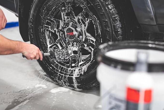 Detail Factory - Wheel Brush Kit with Interchangeable Microfiber Covers - Ultra-Soft Cleaning, Washing and Detailing Wheels, Tires, and Rims - Octane Ectoplasm
