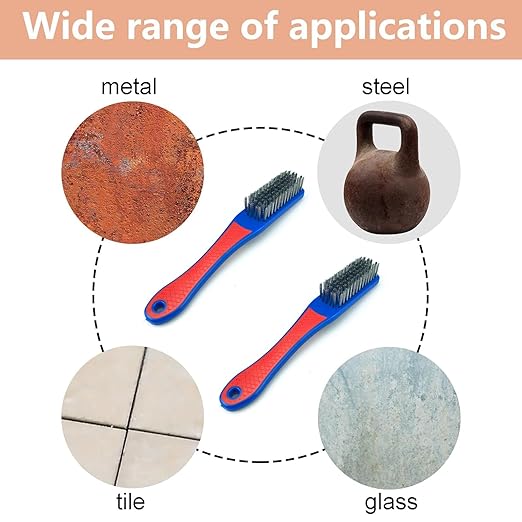 Wire Brushes for Cleaning,2 PCS Heavy Duty Stainless Steel Wire Scratch Brush Heavy Duty Wire Brushes for Metal Rust Cleaning,Paint Scrubbing