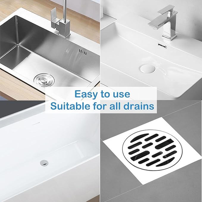 Shower Drain Cover Hair Catcher - 15 Pcs Disposable Hair Drain Stickers Shower Drain Mesh Stickers, Bathroom, Laundry, Bathtub, Kitchen, Sink, for Human and pet Hair (Circle)