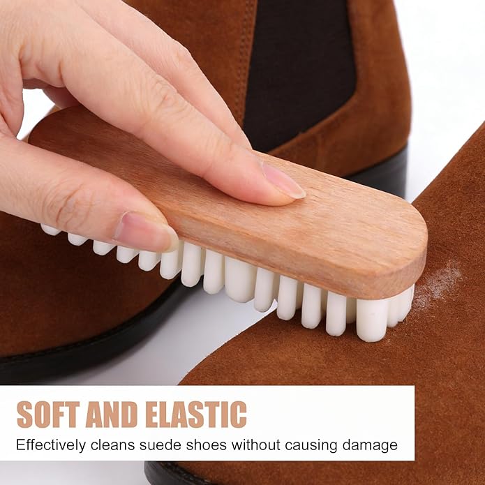 4pcs Suede Shoe Cleaning Kit, 3 Suede Shoe Brushes Cleaner Kit with Long Rubber Wiping Eraser for Shoes Boots Sneaker Bag & Jackets