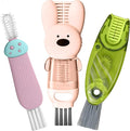 Cup Lid Cleaning Brush, Multifunctional Set with 3 in 1 Lid Cleaner and Two 4 in 1 Cup Lid Cleaning Brushes, Cleaning Brush Tool for Bottles, Straws, Tumblers, Travel Mug Caps, Portable Kit (Pink)