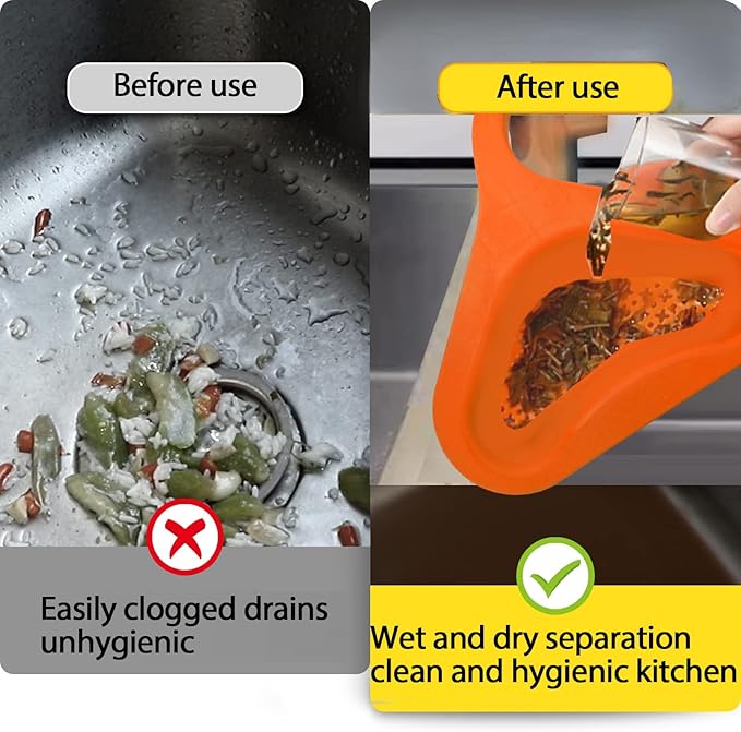 Kitchen sink drain basket swan drain rack, swan drain basket for kitchen sink, multifunctional drainer rack triangle Sink Filter vegetable and fruit drainer basket 4 PCS
