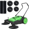 41" Industrial Walk-Behind Hand Push Floor Sweeper,14.5 Gallon Large Capacity, 46000 SqFt/Hour, Indoor, Outdoor Use Cleaning of Dust Litter Grass