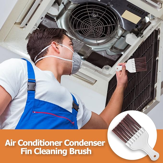2 pcs Air Conditioner Fin Comb Cleaner Kit AC Coil Cleaning Brush Condenser Fin Straightener, AC Evaporator Comb Radiator Repair Clean Tool