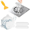 50 PCS Disposable Shower Drain Hair Catcher 3.54 Inches Round Drain Hair Catcher Stickers for Bath & Kitchen - Hair Catcher Shower Drain Cover for Human & Pet Hair - Mesh for Bathtub & Laundry