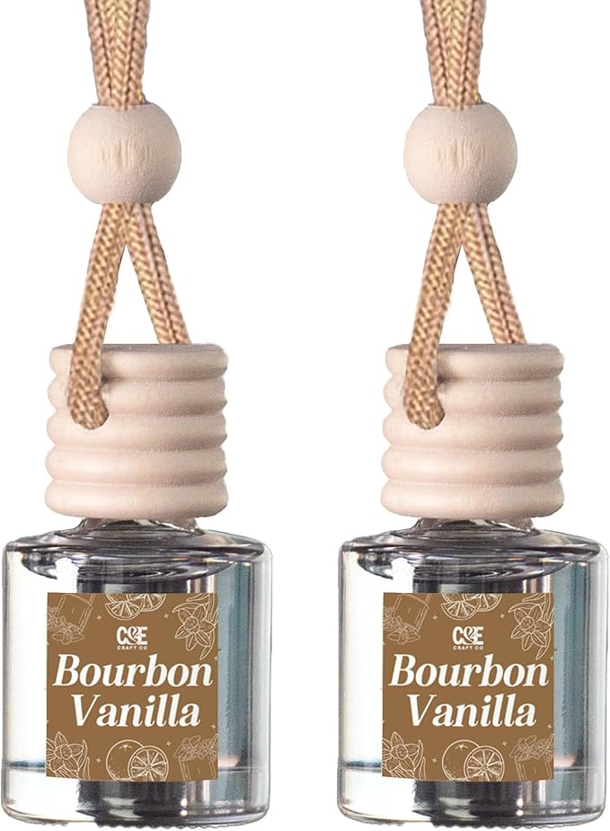 CANDECraftCo Car Air Hanging Fragrance Oil, Car Auto Freshener for Essential Oils, Scents Fragrance Aromatherapy Automobile Diffuser, Long Lasting (Bourbon Vanilla)