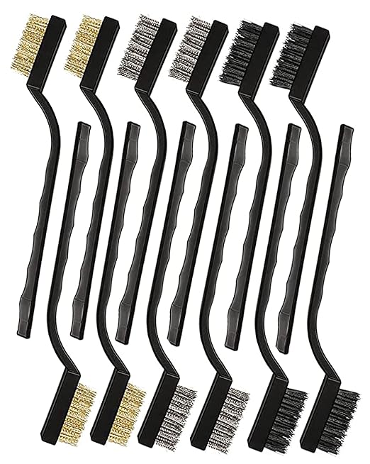 Brass Wire Brush Rust Remover, Small Wire Brush for Cleaning, Paint Stripper for Metal, Wood, Rustoleum Fabric Spray Paint (Brass, Steel, Nylon, 12.00)