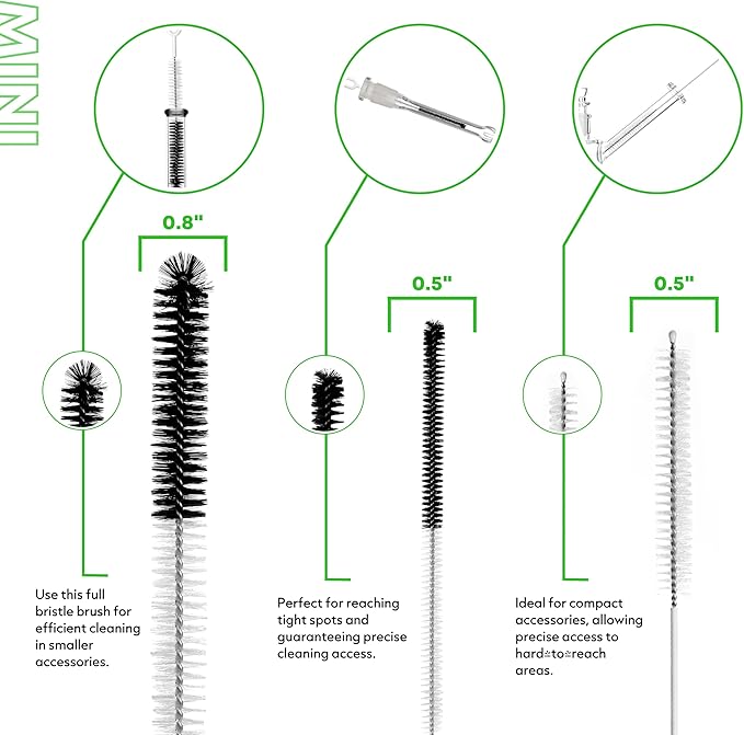 P.Perfect | Mini 6pcs Brush Pack | Non-Scratching | Pipe Cleaner for Small Pipe and Tube Cleaning Brush Kit, ASC132PN22