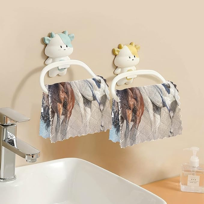 ALAZA Dish Towels Kitchen Cleaning Cloths Running Horse Dish Cloths Super Absorbent Kitchen Towels Lint Free Bar Tea Soft Towel Kitchen Accessories Set of 6,11"x11"