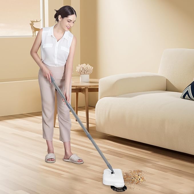 Hand Push Floor Sweeping Machine, Manual Non Electric Carpet Sweeper, 200 mm Sweeping Path, 300 ml Garbage can Capacity, with Comb, for Homes, Offices, Carpets, Hardwood Floors, Wood Floors