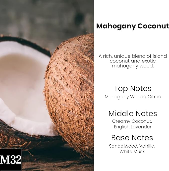 HoogaLife Car Air Freshener Diffuser 2 Pack Hanging Mahogany Coconut Car Air Freshener for Women 45+ days Long Lasting Fragrance Made in USA (M32)