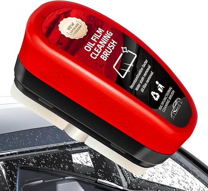 Automotive Oil Film Cleaning Brush, 2025 Oil Film Cleaning Brush for Car Windows, Windshield Cleaner, Glass Cleaning Board, Improves Clarity and Visibility