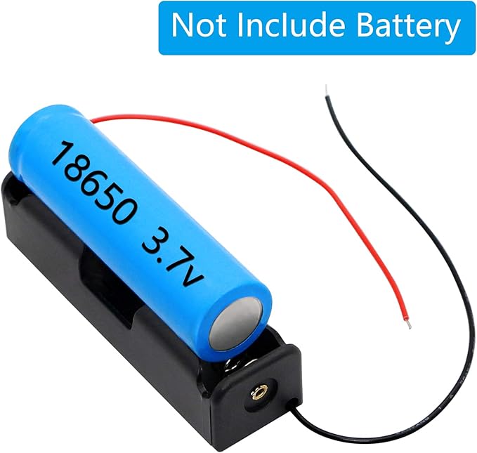 PNGKNYOCN 18650 Battery Clip 1 Slots 3.7V Plastic 18650 Battery Storage Box Case with Black and Red Wire Leads YOUCHENG for 18650 Battery with Connect Lead(5-Pack)