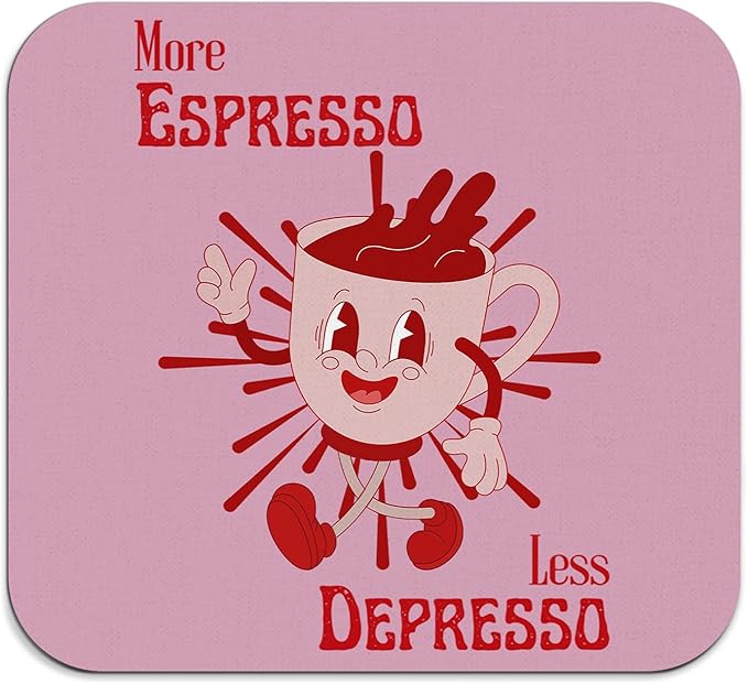 GZD More Espresso Less Depresso Coffee Mat - Hot Pink Espresso Coffee Bar Mat, 16x17.5 Inch, 062-JL-GZD-01
