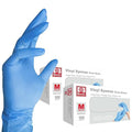 Basic Medical Synmax Vinyl Exam Gloves - Latex-Free & Powder-Free - Medium, BMPF-3002 Blue 2 Boxes of 100