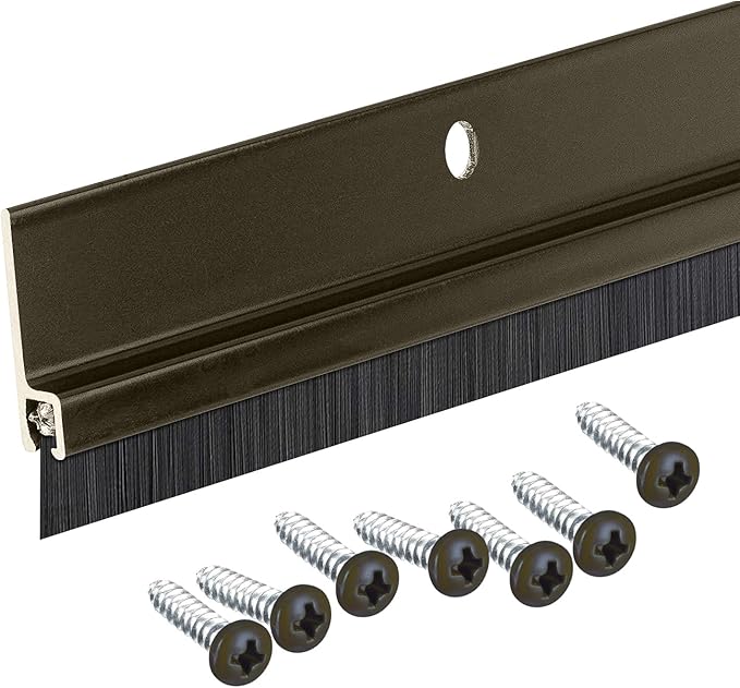 84" Long Brush Door Sweep with .750" Long Black Brush (Brown)