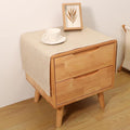 Small Bedside Tablecloth Table Dustcover End Tabletop Home Decoration Fabric Tablecloth Nightstand Table Covering Doilies for Furniture Décor (16×35inch) - Beige