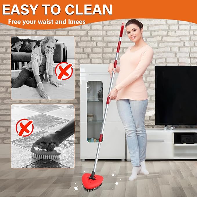 2 Pack Upgraded Spin Mop Replace Scrub Brush Compatible with O Cedar EasyWring 1 Tank, Great for Kitchen, Deck, Bathroom and Shower Floor Scrubber Head