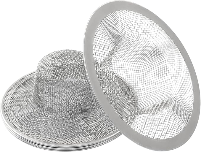 4 Pack Heavy Duty Stainless Steel Kitchen Sink Strainer, 4.41" Top / 2.44" Mesh Slop Basket Filter Trap, Utility Drain Hole for Kitchen Sink/Bathroom Bathtub Wash basin Floor drain Balcony