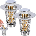 Bathroom Sink Drain Stoppers with Hair Catcher for 1.15-1.3 in,Universal Pop Up Filter Stainless Steel Sink Drain Stopper Anteecana