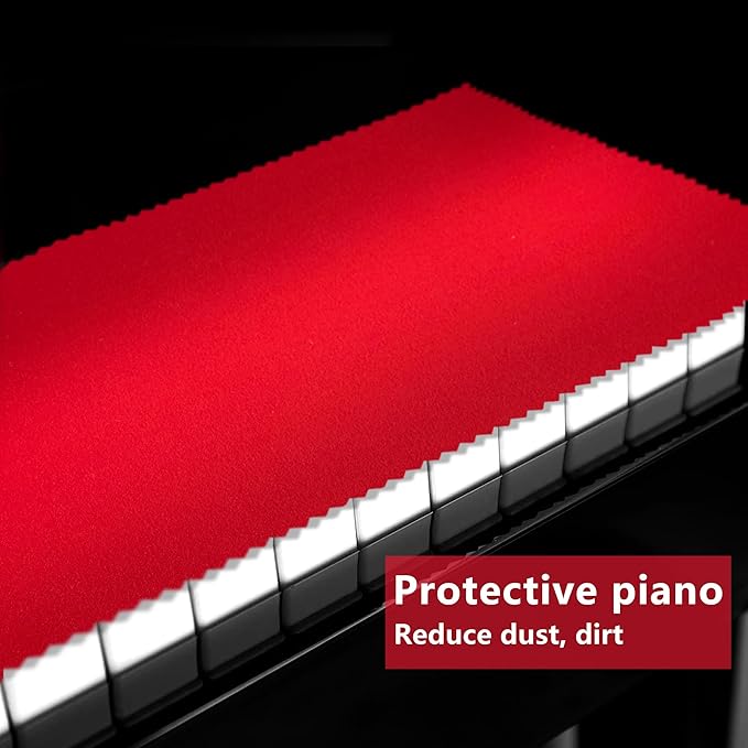 88 Keys Piano Keyboard Red Dust Cover - For Upright Grand Pianos, Digital Pianos and Electronic Keyboards - Protective Key Cover Cloth (2 Packs)