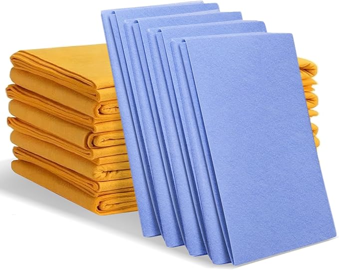 8 Pack Super Absorbent Shammy Cleaning Cloths – Reusable Non-Woven, Lint-Free & Scratch-Free Towels for Kitchen, Bathroom, Windows, Floors, Car & Pet Cleanups