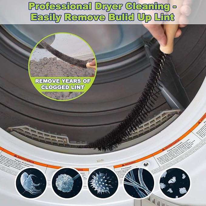 Sealegend 2 Pieces Dryer Vent Cleaner Kit, Dryer Lint Vacuum Attachment with Dryer Lint Remover Brush for Power Washer and Dryer Vent Vacuum Hose (Deep Blue)
