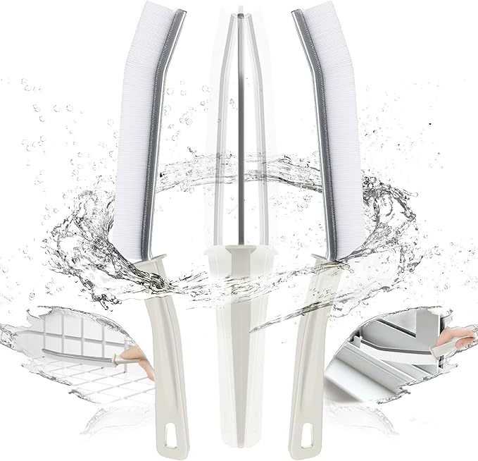 IBB 3PCS Hard Bristle Crevice Cleaning Brush, Small Cleaning Brush for Household Use, Thin & Hard to Reach Gap Cleaning Brushes, Bristled Crevice Brush for Kitchen Sink, Bathroom Tiles & Window Track