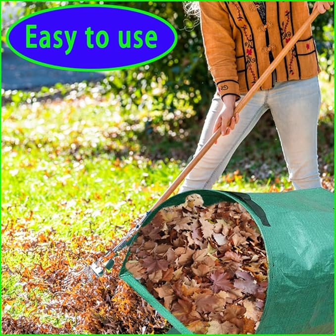 72-Gallon Large Yard Waste Bags, Large Yard Dustpan-Type Lawn and Leaf Bags, Reusable Garden Bags for Leaves, Debris, Grass, Clippings, Lawn Trash