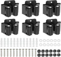 PATIKIL Broom and Mop Holder, 6 Pack Wall Mounted Stainless Steel Mop Hanger Heavy Garden Tool Organizer Rack Hanging Clips with Screws for Home Garage, All Black