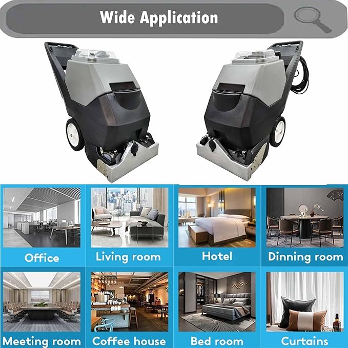 INTSUPERMAI Commercial Carpet Cleaning Machine Carpet Extractor Cleaner 3-in-1 Dry/Wet Cleaner Sofa Curtain Floor Cleaning Machine 70L Tank 110V