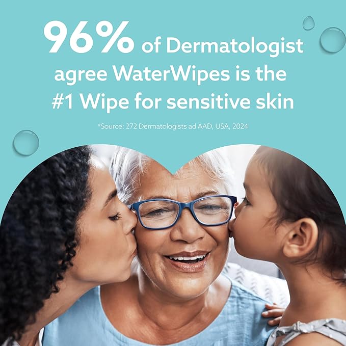 WaterWipes Sensitive+ On The Go Wipes, 3-In-1 Cleans, Cares, Protects, 99.9% Water, Unscented & Hypoallergenic Wet Wipes, 28 Count (Pack of 1)