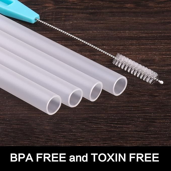CampTek Straws Replacement Compatible with CamelBak eddy+ Water Bottle, 4 BPA-FREE Straws and 1 Straw Cleaning Brush