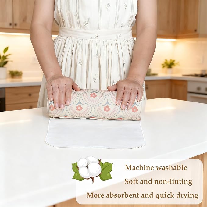 25 Pack Reusable Tissue Paperless Towel Roll Washable Cotton for Kitchen Towels Zero Waste Products Replacement Tissue (RT-D)