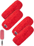Microfiber Duster Refills Compatible with OXO Good Grips Hand Duster, Reusable Dusters Refill Washable Head Replacement for OXO Extendable Dusters for Cleaning -4 Pack, Red