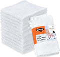Superio White Washcloths 12 Pack Terry Cloth Rags 100% Cotton 12" Cleaning Cloths, Kitchen Towels, Facial Washcloth, Spa Cloths, Hand Towel, Small Lint Free Rags for Multi-Purposes