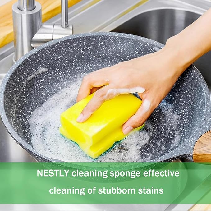 Kitchen Sponges, Heavy Duty Dish Sponges for Cleaning Kitchen, Dishes, Bathroom, 6-Pack Cleaning Sponge