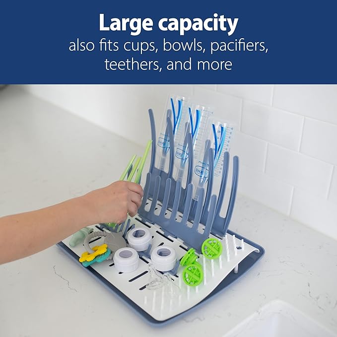 Dr. Brown's Folding Baby Bottle Drying Rack for Easy Storage - Dry Nipples,Pacifiers and Other Baby Essentials,BPA Free,(Pack of 6)