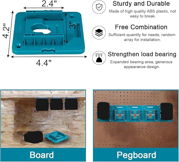 Crivnhar Battery Mount Holder Compatible for Makita 18V Batteries, Wall Mounts Hanger Fit for BL1860 BL1850 BL1840 BL1830, Organize Garage/Workshop/Work Truck(5 Pack, w/10 Screws, No Battery)