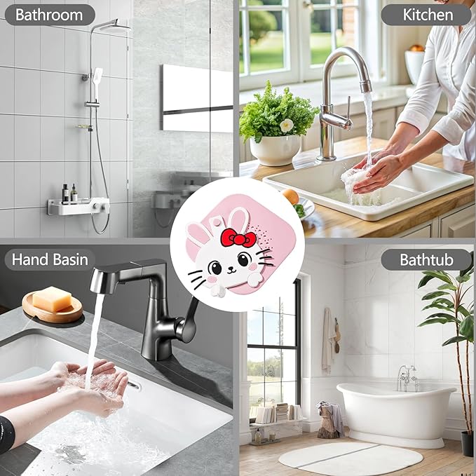 2-in-1 Shower Drain Hair Catcher & Bathtub Drain Cover, Odor-Proof Silicone Hair Stopper for Bathroom, Tub, Sink, Kitchen, Laundry - Prevents Clogs and Unpleasant Smells (2, Pink)